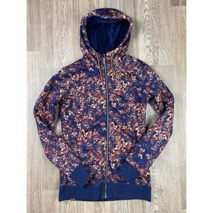 Roxy Peacoat Blue & Waterleaf full zip jacket womens small